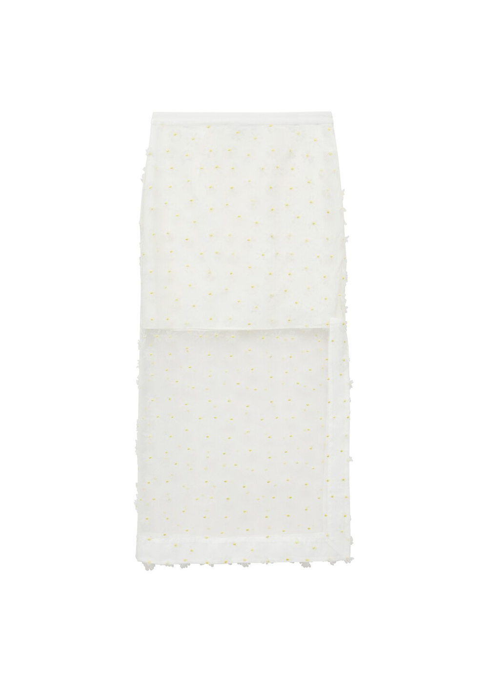 Полупрозрачная юбка с цветочной вышивкой