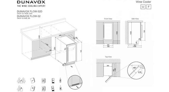 Винный холодильник Dunavox DAUF-32.83B