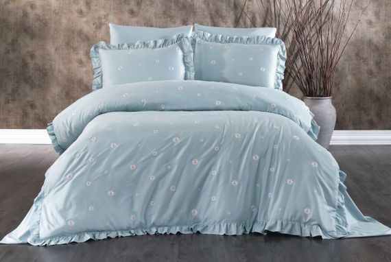 Постельное белье PRETTY ментоловый сатин делюкс GRAZIE HOME Турция