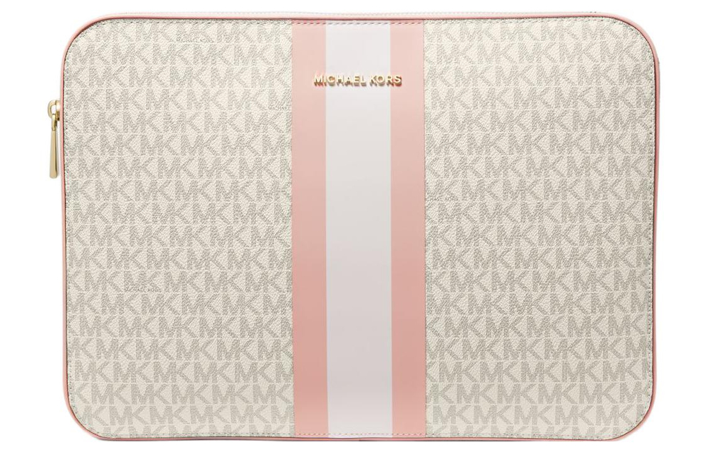 MICHAEL KORS Jet Set Coated Canvas With Leather Laptop Bag Regular Unisex Pink