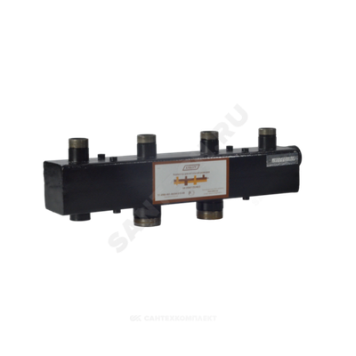 Коллектор котельной сталь до 90 кВт 1 1/2" ВР на 5 контуров 1" НР м/о 125мм Стандарт КК-25М ASKON 25M/125/40/5