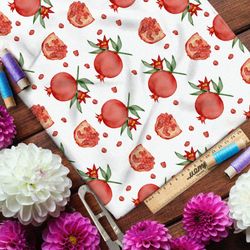 Ткань муслин мелкие акварельные гранаты