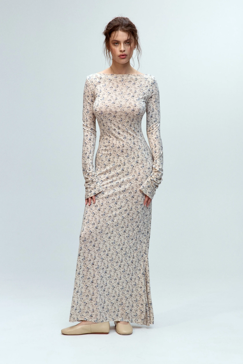 Платье LONG SLEEVE BLUE ROSE