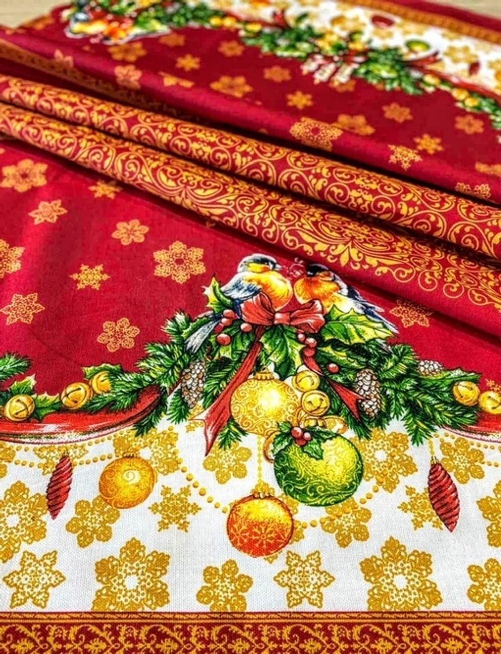 Скатерть рогожка "Новый год" 150/110 (120) хлопок 100%
