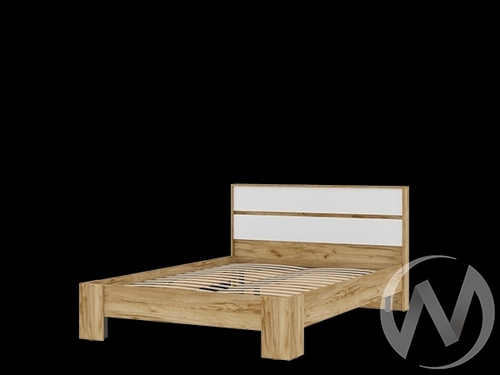 Кровать 1.4х2.0 КР 02 МС Хелен ЛДСП (дуб крафт золото/белый шагрень)