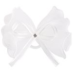 Бант для волос 8х10 см, 10х12 см, 8 см на резинке, белый, АССОРТИ, MONTE VITA, 457117