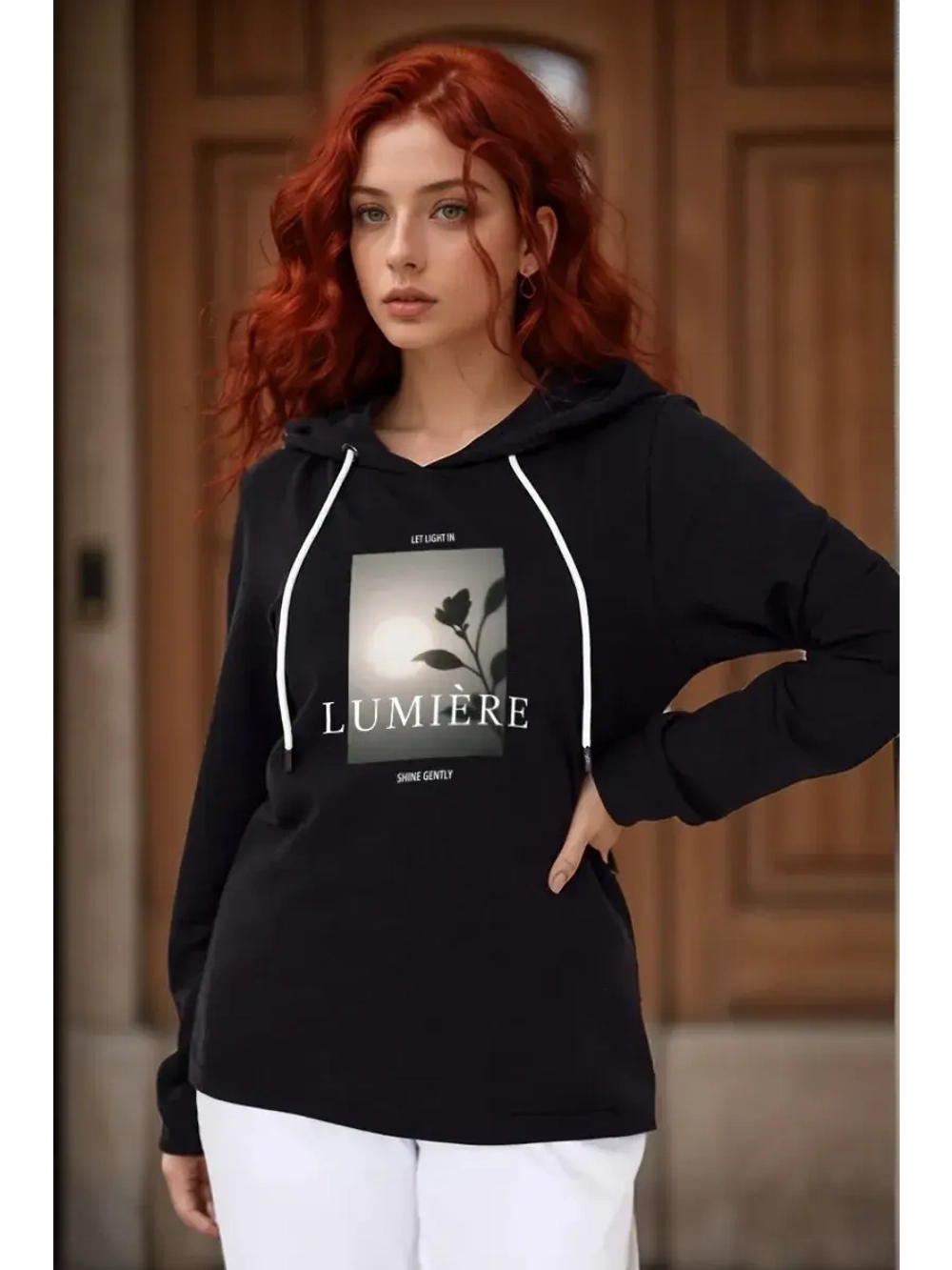 футболка с длинным рукавом лонгслив с капюшоном