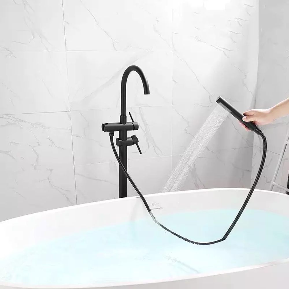 Смеситель напольный BOCH MANN БРАЙС (BRAIES) Matt Black BM8921 из латуни, цвет матовый черный
