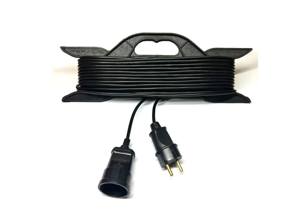 Силовой удлинитель на рамке ПВС 2х2,5 mm 20 Метров/ Со штепсельным гнездом/ Без заземления