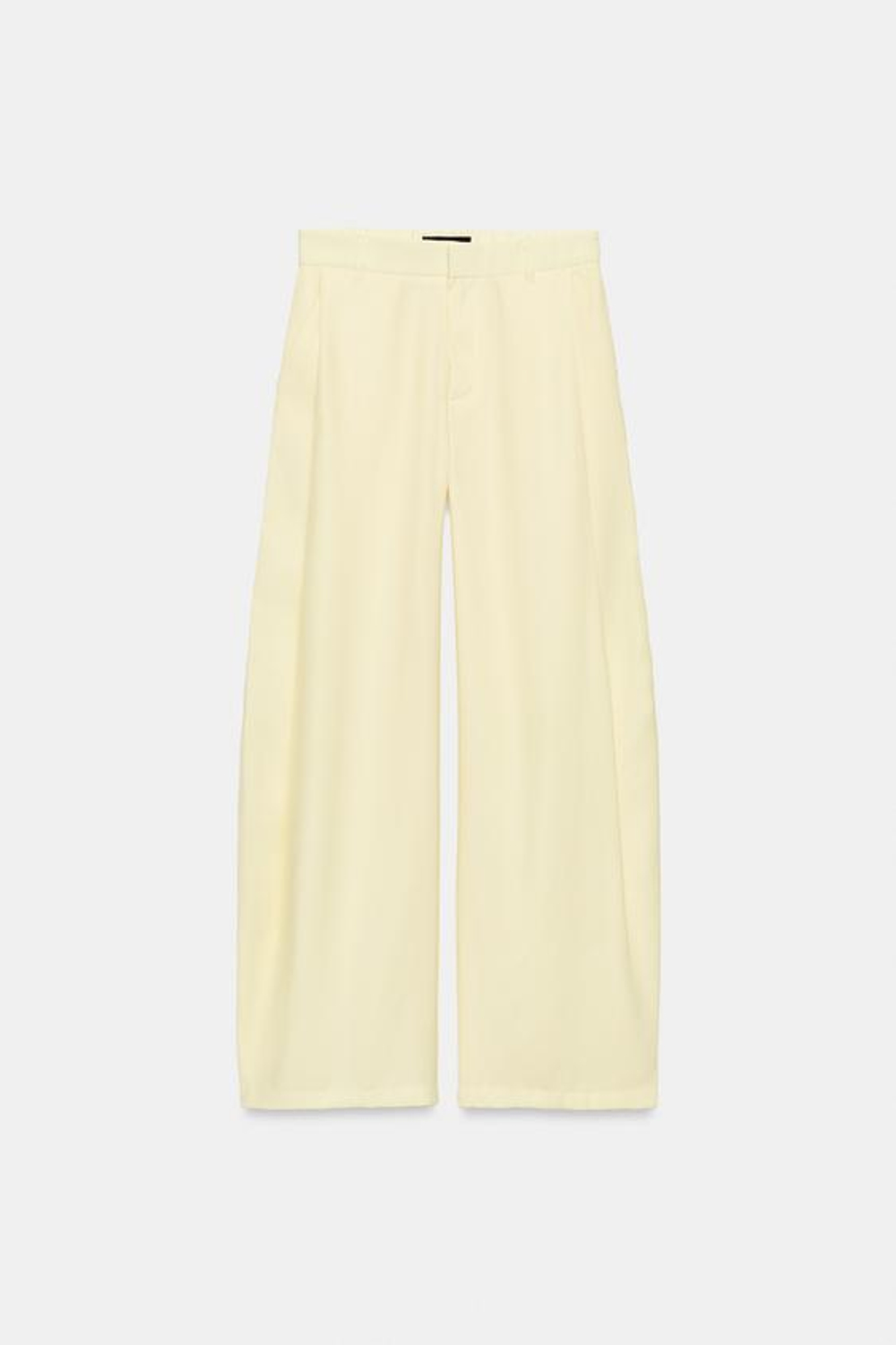 ZARA СТРУЯЩИЕСЯ БРЮКИ СО СКЛАДКАМИ, СВЕТЛО-ЖЕЛТЫЙ