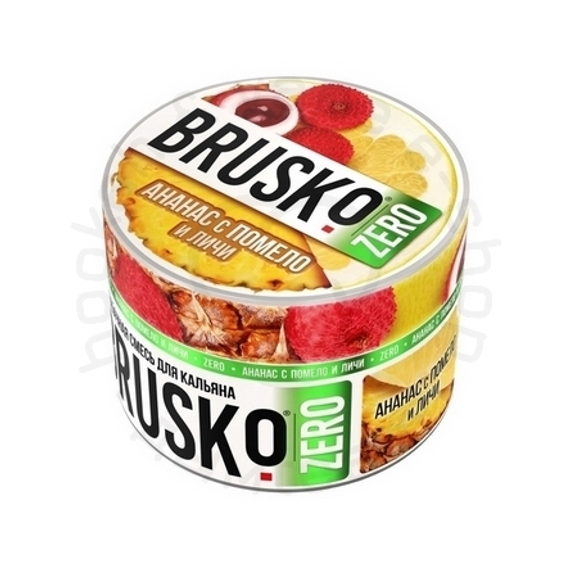 Бестабачная смесь для кальяна BRUSKO, 50 г, Ананас с помело и личи, Zero (М)