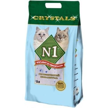 N1 Crystals силикагелевый впитывающий, голубые гранулы