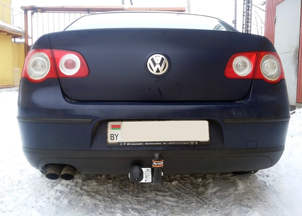 Фаркоп AvtoS для VOLKSWAGEN PASSAT B6 (2005-2010) с универсальной электрикой Smart(блок) и сертификатом в комплекте, арт.(VW 24+smart)