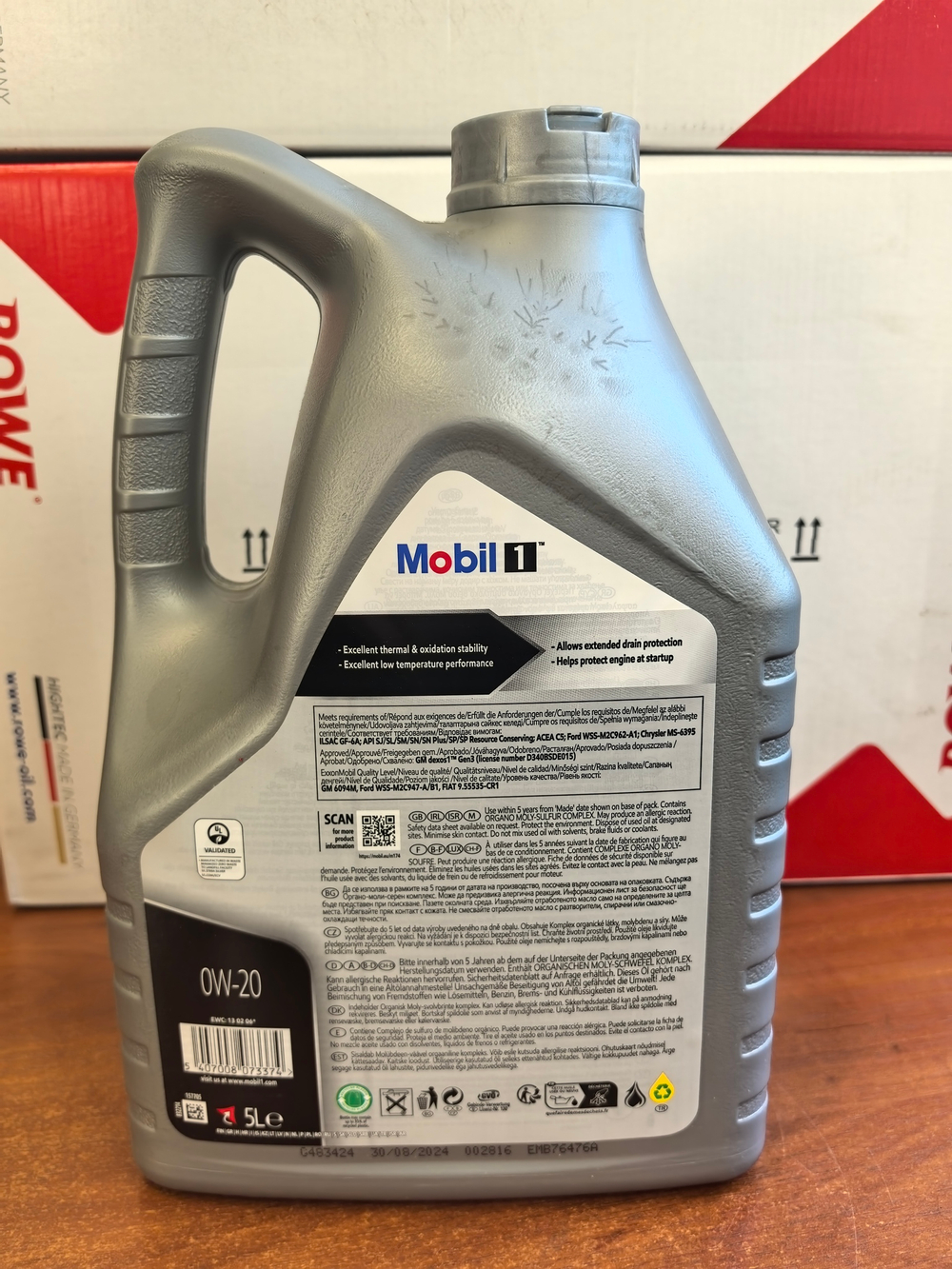 Масло моторное, Mobil 1 0W-20 Advanced Full Synthetic Motor Oil, 5 л