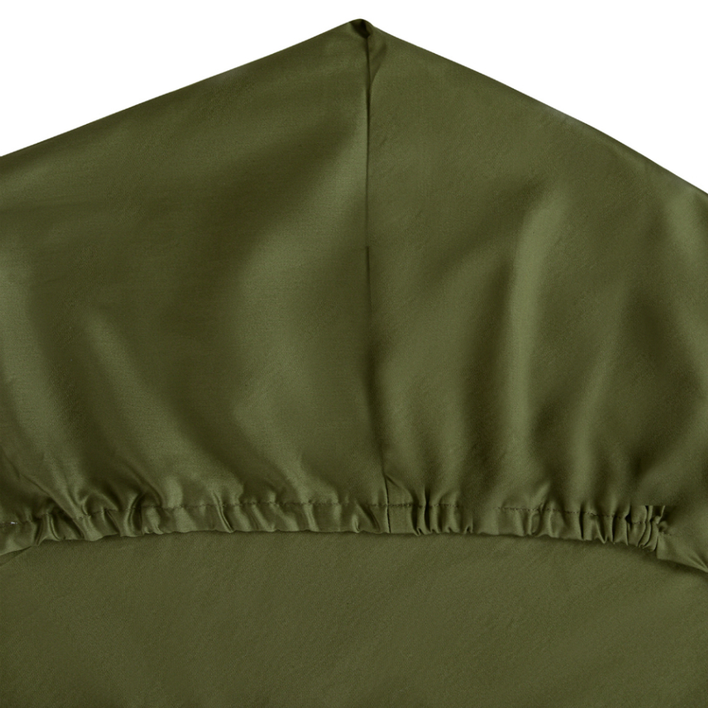 Простыня 200х200х30 Tkano Wild сатин оливковый