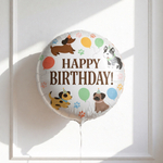 Фольгированный шар «Happy Birthday. Собачки в колпочках», 43 см/ 71 см