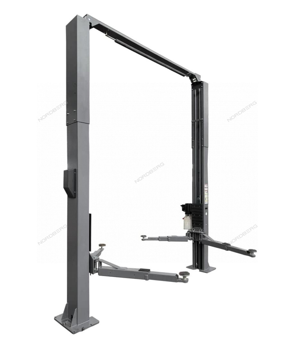 Подъемник двухстоечный 4 т, верхняя синхронизация, H=4,1 м, 220 В, серый NORDBERG N4124H1-4G_220