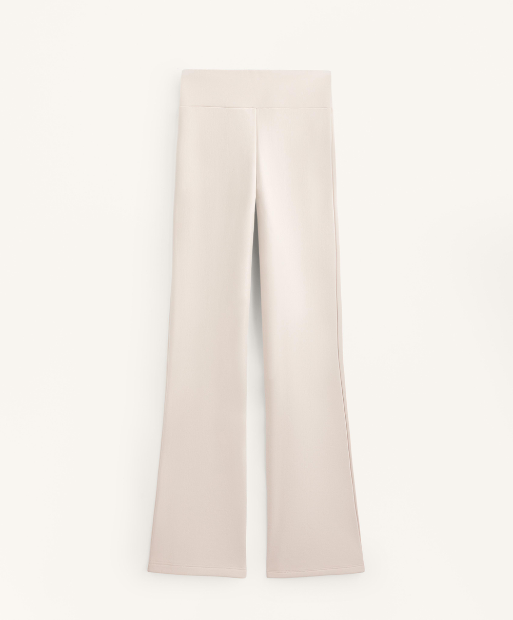 OYSHO Бесшовные теплые брюки буткат Warm с высокой посадкой, светлый серо-коричневый