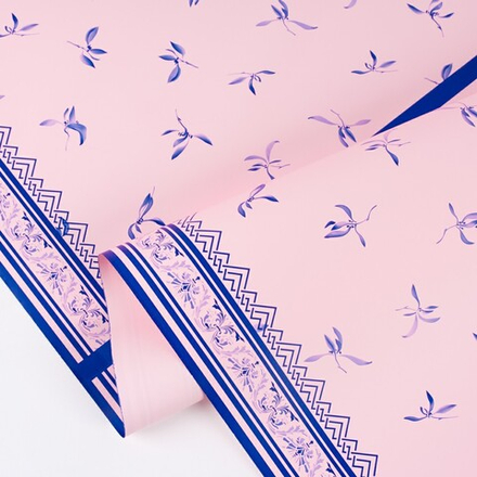 Пленка матовая "Орнамент Флоры" Розовая 57см*10м