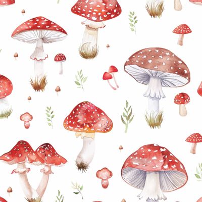 Акварельные мухоморы