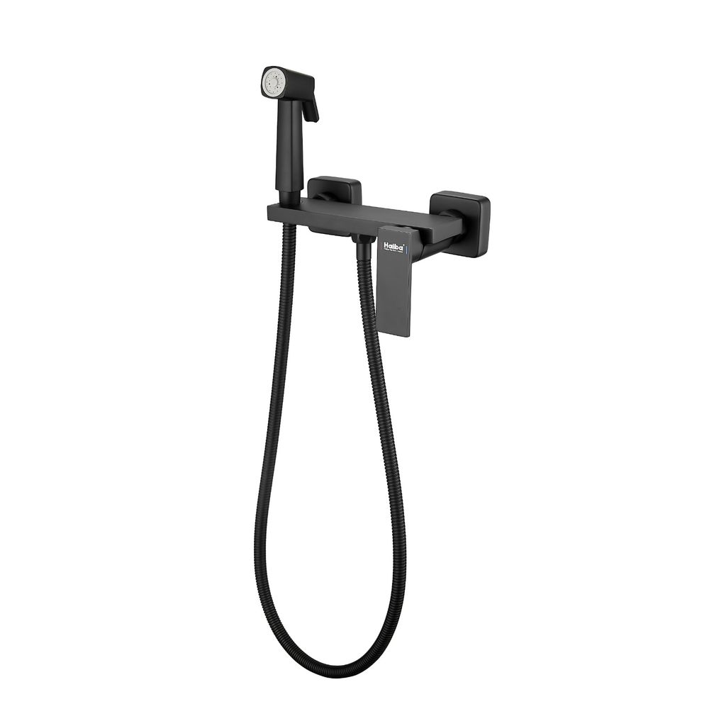 Смеситель с гигиеническим душем HAIBA HB5517-7 черный