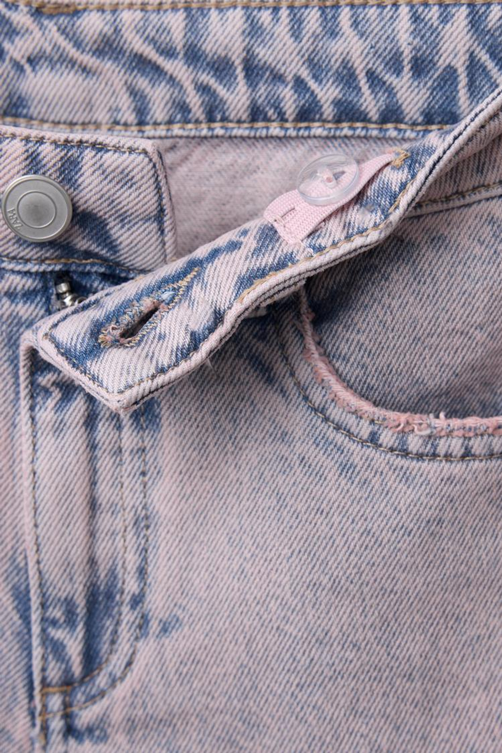 ZARA ДЖИНСЫ WIDE LEG С ЭФФЕКТОМ ПОТЕРТОСТИ, РОЗОВЫЙ