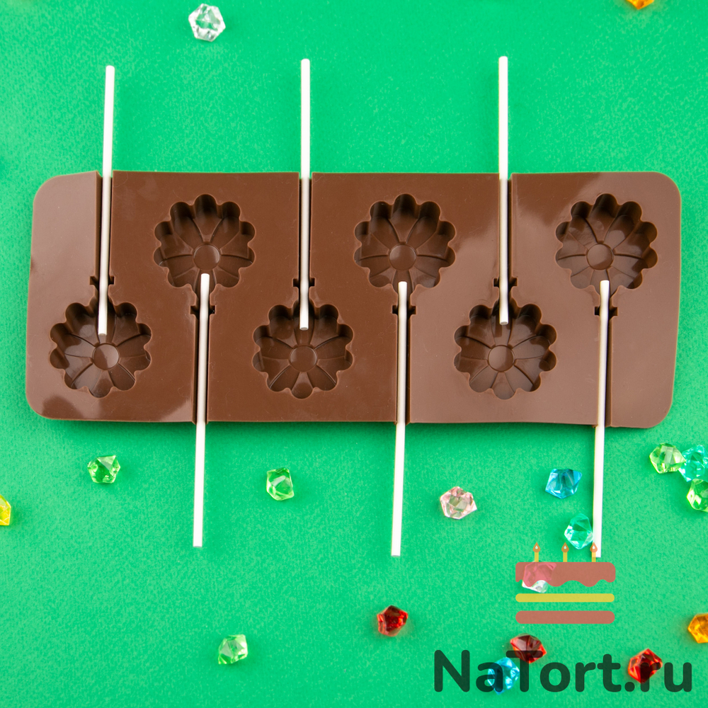 Силиконовая форма для леденцов «Ромашки»