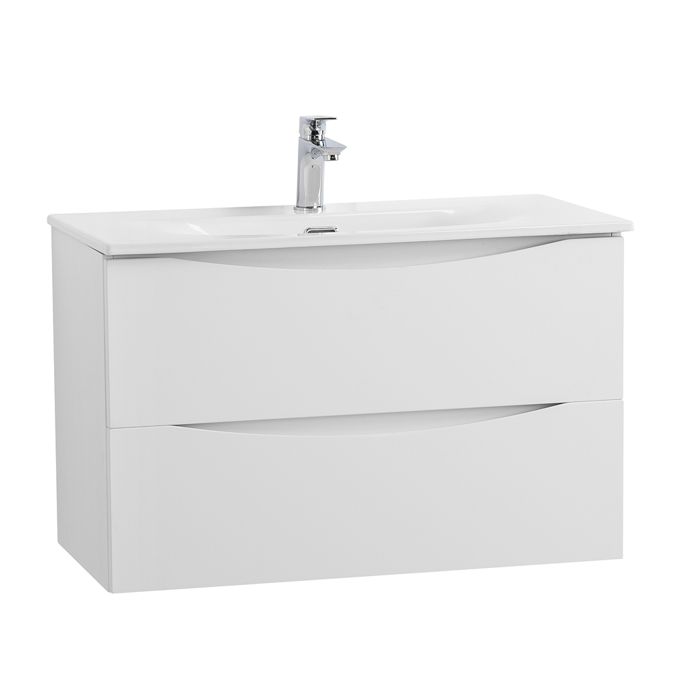 Тумба с раковиной подвесная BelBagno MARINO-CER-MINI-700-2C-SO-BL-P Bianco Lucido, раковина белая BB-8099-3-70