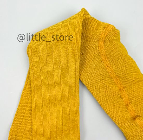 Колготки хлопковые "Полоска" со стоперами, Горчица