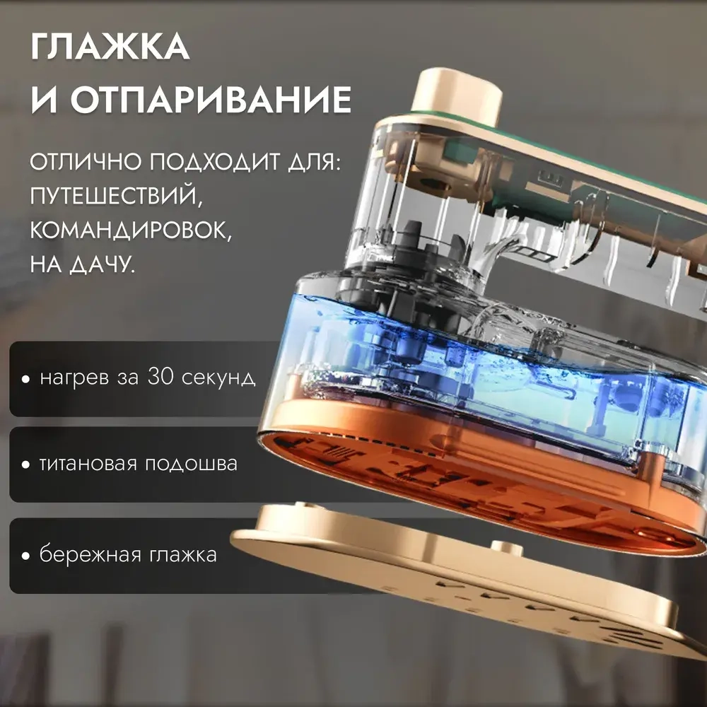 Утюг для одежды 2в1, мини