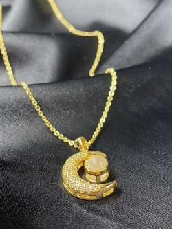 Колье с кулоном Луна Полумесяц и проекцией Я тебя люблю