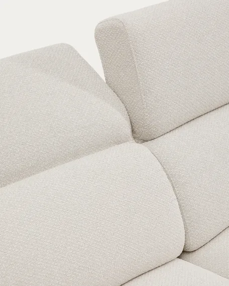 2-местный диван Aurum из шенилла цвета экрю и серого металла 210 см