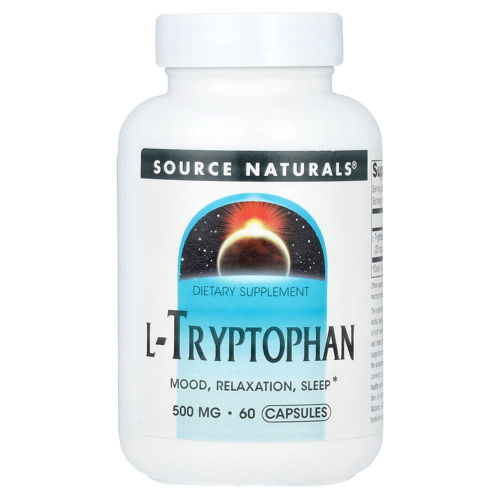 Source Naturals, L-триптофан, 500 мг, 60 капсул