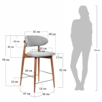 Стул полубарный Bradex Home Lucas латте букле с ножками цвета орех