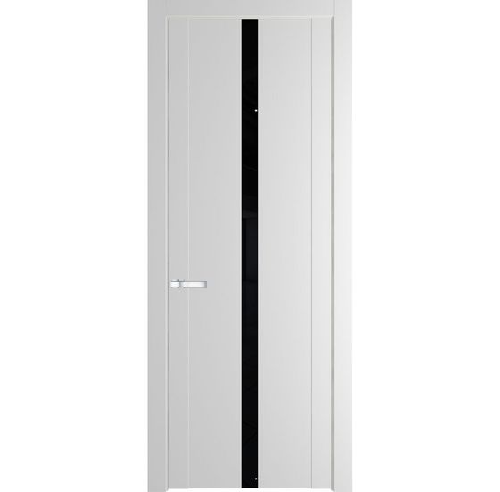 Межкомнатная дверь эмаль Profil Doors 1.8P крем вайт стекло чёрный лак