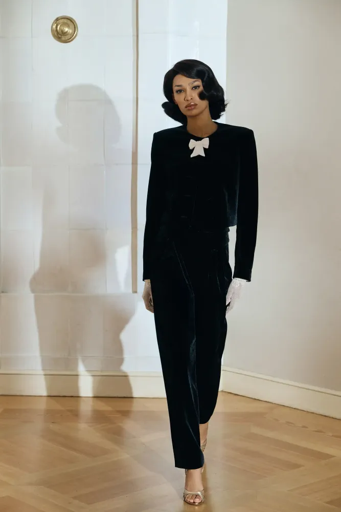 Naomi, брюки из черного бархата