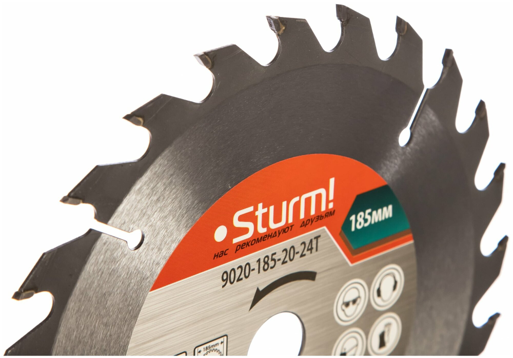 Диск пильный 185*20,0мм 24 зубьев по дереву "Sturm"