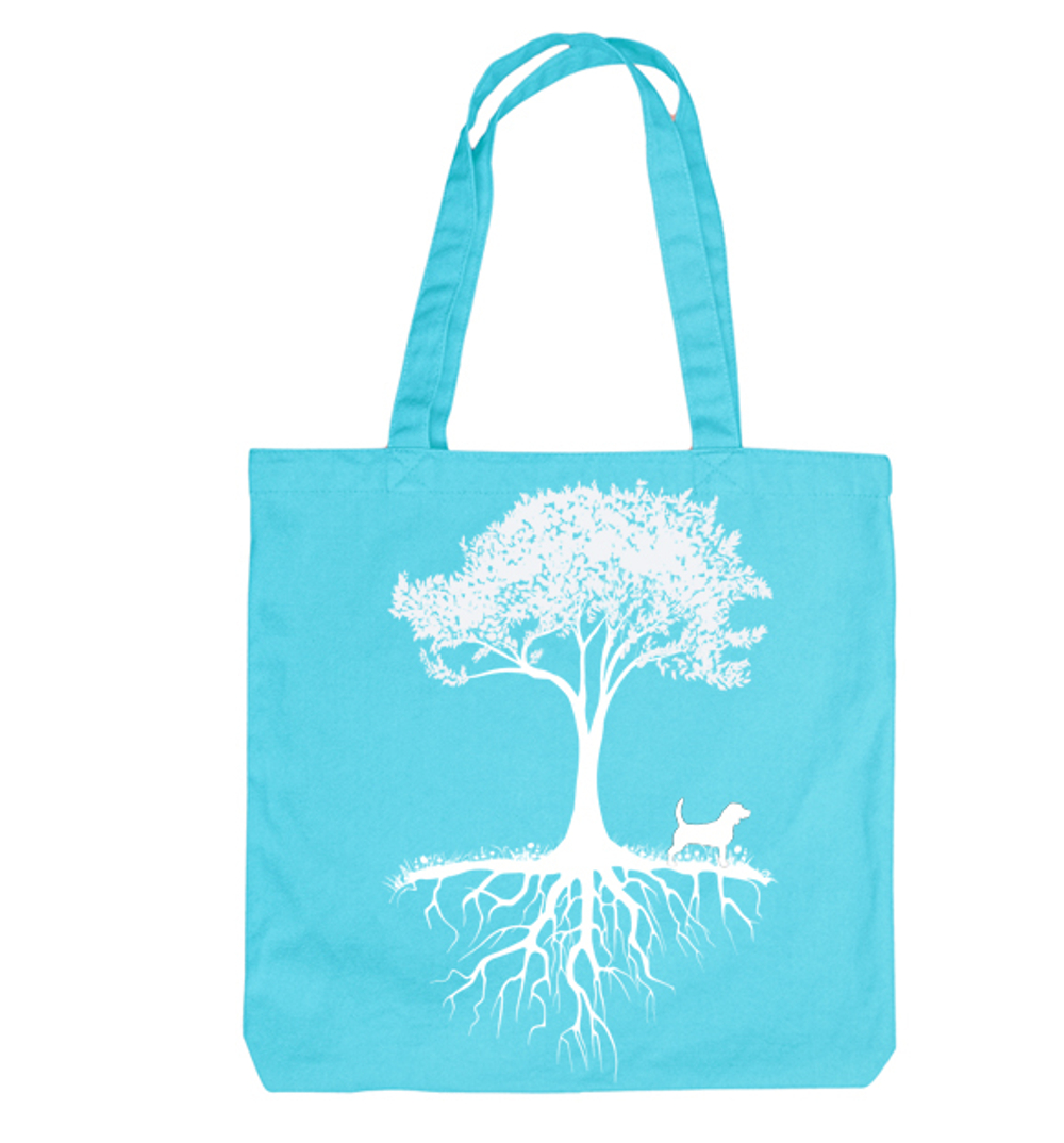 Тканевая сумка "Бигль  у дерева"