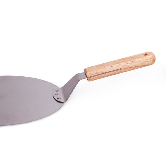 Лопатка для пиццы d25,5 Kamille КМ-5098 из нержавеющей стали с деревянной ручкой