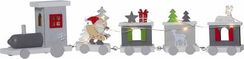 Светильник новогодний Паровоз Счастья LOKE, 10х46 см., 10 LED ламп, на батарейках, таймер, серый, Star Trading (271-65)