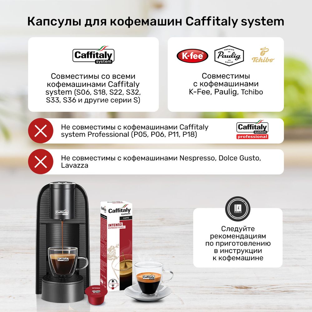Кофе в капсулах Caffitaly Intenso 10 упаковок (100 капсул)