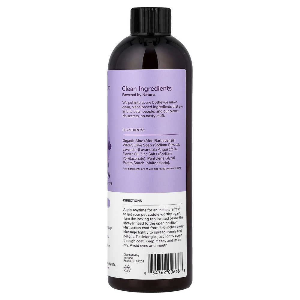 Kin+Kind, Кондиционер-спрей от запаха домашних животных, для собак и кошек, с лавандой, 354 мл (12 жидк. унц.)