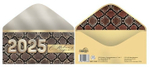 Конверт для денег на склейке 170х82мм "С Новым Годом! 2025" металлизация (Сфера)