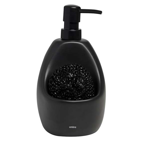 Диспенсер для мыла с подставкой для губки Joey 590 мл, черный