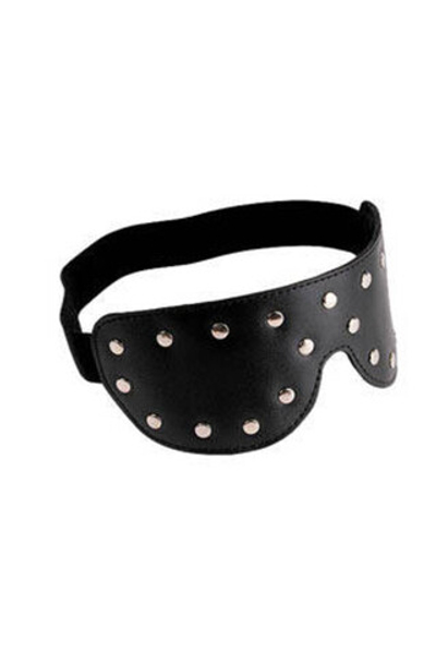 Кожаная черная закрытая маска Sitabella (черный с серебряным) (Цвет: черный с серебряным)