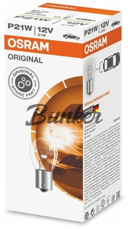 Галогеновая лампа Osram P21W,12V