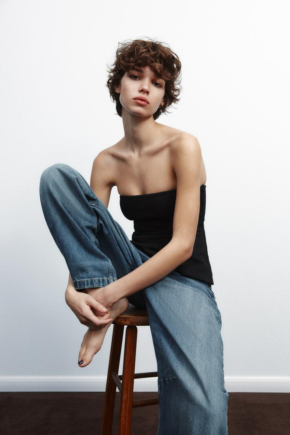 ZARA ТОП-БАНДО В СТИЛЕ ИНТЕРЛОК, ЧЕРНЫЙ