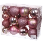 Набор ёлочных украшений «Wish» 6 см + 4 см (50 предмета), Розовое золото