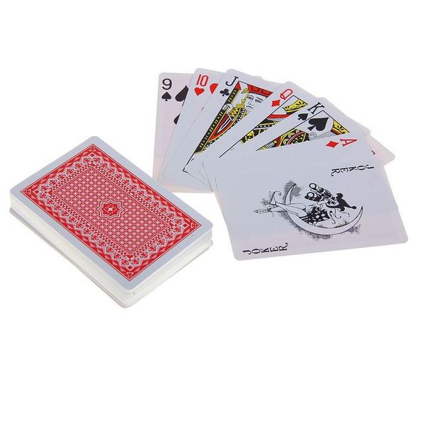 Бумажные игральные карты в пластиковой коробке OKROYAL, 54 шт