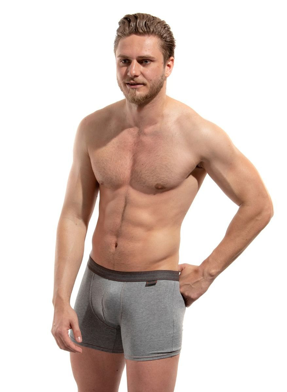 Облегающие хлопковые трусы-боксеры (Размер: XL) (Цвет: темно-синий)